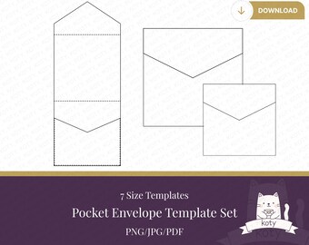 Sjablonen voor zakenvelop / pocketfolds | Afdrukbare pdf, png, jpg voor hobbyisten