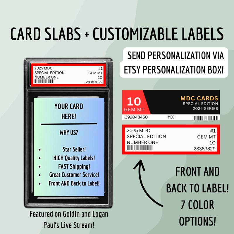 Custom Card Slab Graded - Etsy