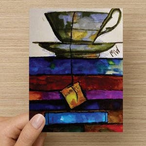 Tee und ein Buch Note Cards 5.5x4