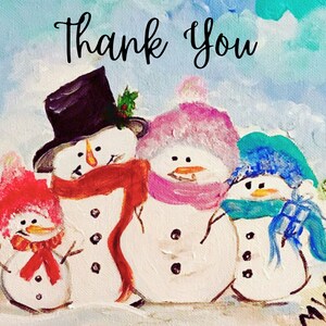 Bedankkaart van 5,5 x 4 inch: Snowman Family 4