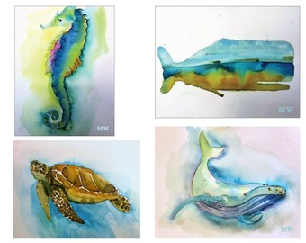 Sea Creatures Bundle Note Card Pack