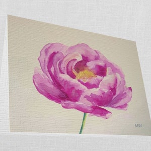 5,5 x 4 gevouwen notitiekaart: pioenroos