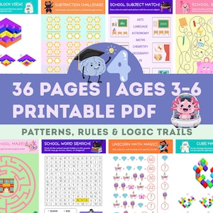 ADHD Focus Worksheets for Kids | Logic Funny Puzzles | Left Brain Games #3 | Printable for Sensitive | Ages 3–6 | Digital Download