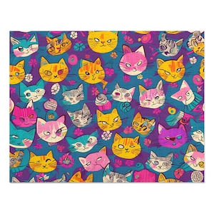 pazzle with cats – Vibrant Designer Cat Puzzle, Fun & Decorative Gift, Perfect for Cat Lovers and Puzzle Collectors, Home Accessory