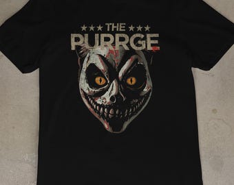 The Purrge Cat T-Shirt – Funny Horror Parody Graphic Tee, Halloween Cat Shirt, Pop Culture Inspired