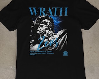 Wrath Zeus Graphic Tee: Greek God Mythology Streetwear