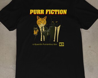 Purr Fiction Cat T-Shirt: Funny Movie Parody Graphic Tee