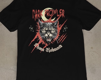 Dark Prowler Cat T-Shirt: Gothic Punk Graphic Tee