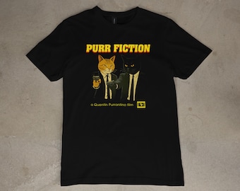 Camiseta de Purr Fiction Cat: divertida camiseta gráfica con parodia de película