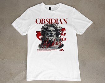 Camiseta de Hades de obsidiana: camiseta gráfica de mitología griega oscura