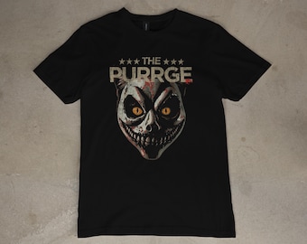 Camiseta del Gato de la Purga: Divertida camiseta gráfica con parodia de terror, camiseta de gato de Halloween, inspirada en la cultura pop.