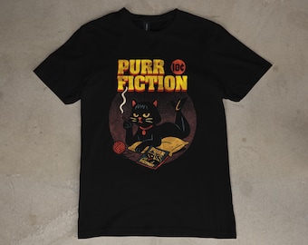 Camiseta Purr Fiction Cat: Divertida parodia de película para amantes de los gatos