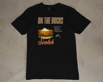 Camiseta gráfica de whisky escocés: ropa urbana minimalista con bebidas