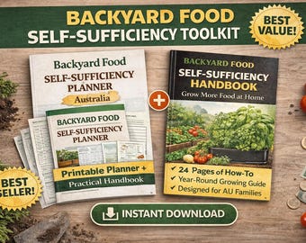 Kit de herramientas/Manual + Planificador para la Autosuficiencia Alimentaria en el Huerto Familiar (Australia)