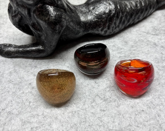 Size 6 1/4 |  Assorted Glass Rings | Millefiori Glass Rings | Murano Inspired Glass Rings