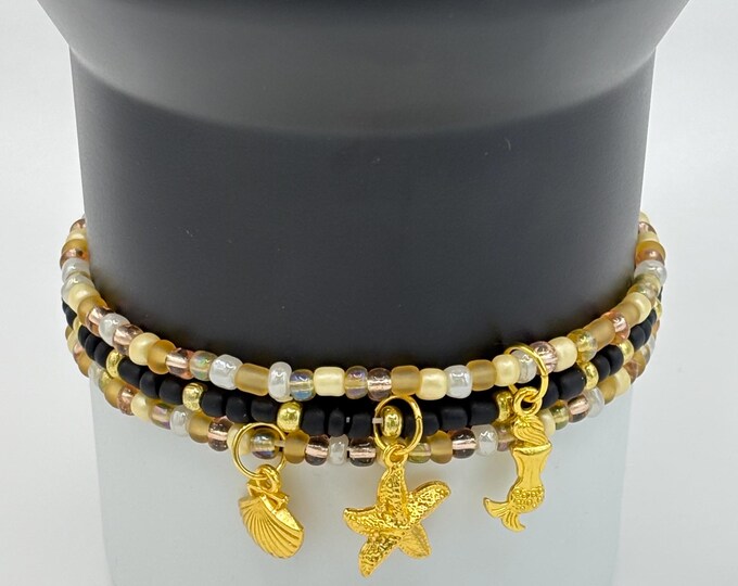 Mermaid or Fish Stanley Cup Bracelet | Tumbler Cup Accessories | Stanley Charm Bracelet | Tumbler Bracelet | Stretchy Cup Bracelet