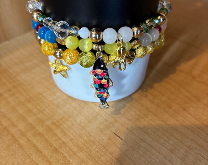 Colorful Stanley Cup Bracelet | Tumbler Accessories | Stanley Charm Bracelet | Tumbler Bracelet | Stretchy Cup Bracelet