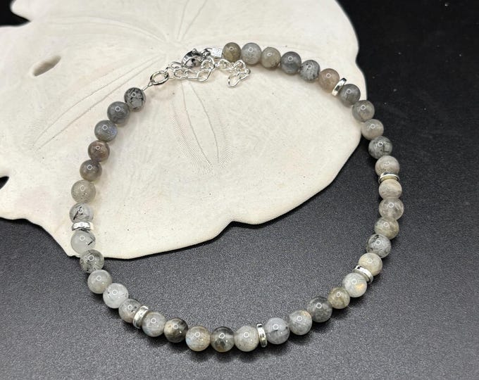 Labradorite Gemstone Anklet |  Ankle Bracelet | Gemstone Ankle Bracelet | Anklet