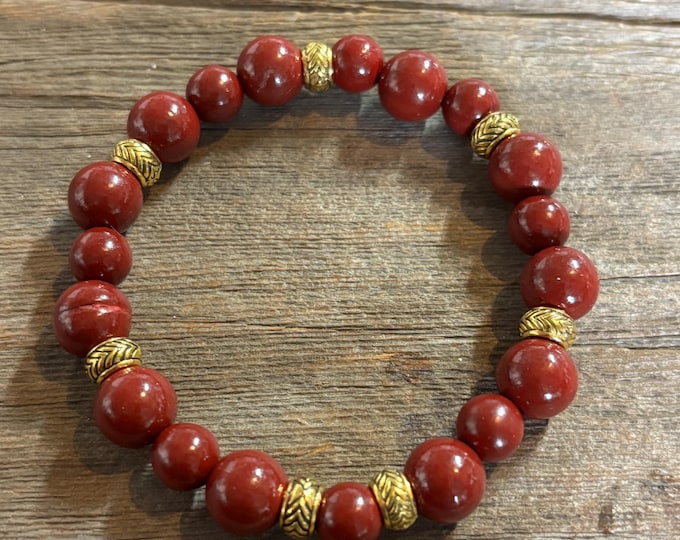 Cinnabar Gemstones | Gemstone bracelet  | Stretch Bracelet