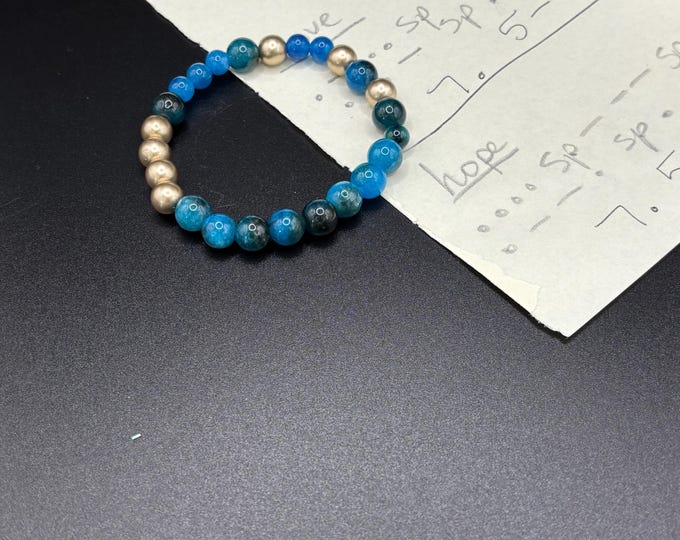 Blue Tiger Eye Gemstones | Hope bracelet | Stretch Bracelet | Morse Code bracelet | Hope