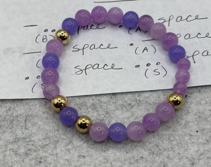 Lilac and Lavender Stone Gemstone Bracelet | Gemstone bracelet | Stretch Bracelet | Morse Code bracelet | Badass |