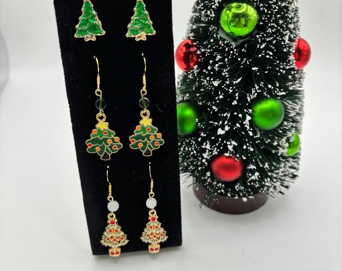 Christmas Tree Earrings | Holiday Earrings | Christmas Earrings | 3  Options Available