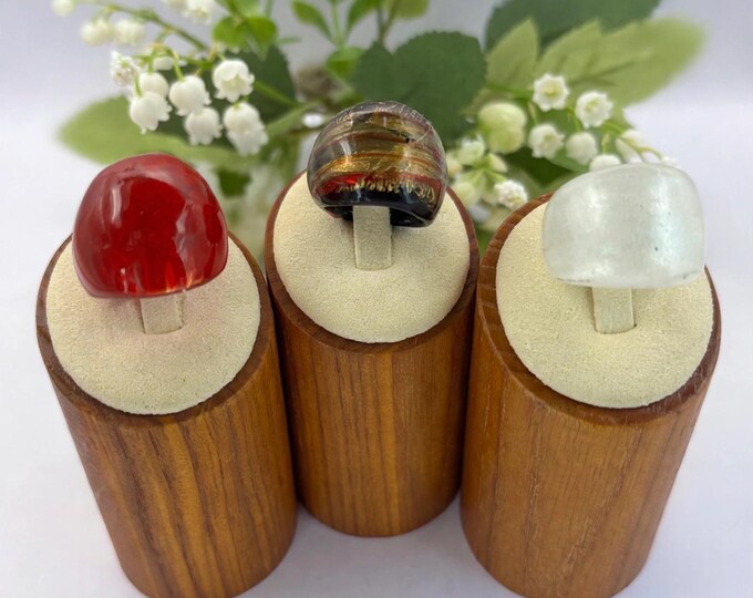 Size 6 Set of 3 | Lampwork Glass Rings | Millefiori Glass Rings | Murano Inspired Glass Rings | Statement Rings | 1 Price 3 Rings
