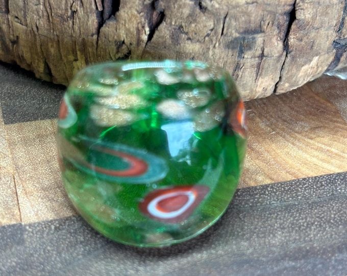 Green Millefiori Design Glass Ring | Statement Ring | Millefiori |