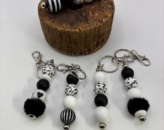 Music Keychains | Key Fobs Keychains  | Band |Music |  Beaded Keychains
