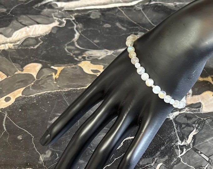Minimalist Bracelet | Labradorite Bracelet | Gemstone Bracelet |  Sterling Silver Clasp