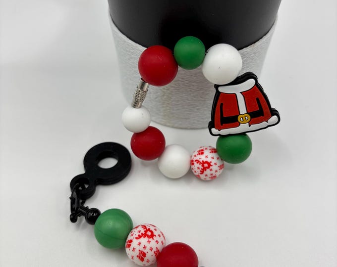 Christmas Coat Stanley Cup Bracelet:  Cup Handle Bracelet | Straw Charm | Holiday | Coat |