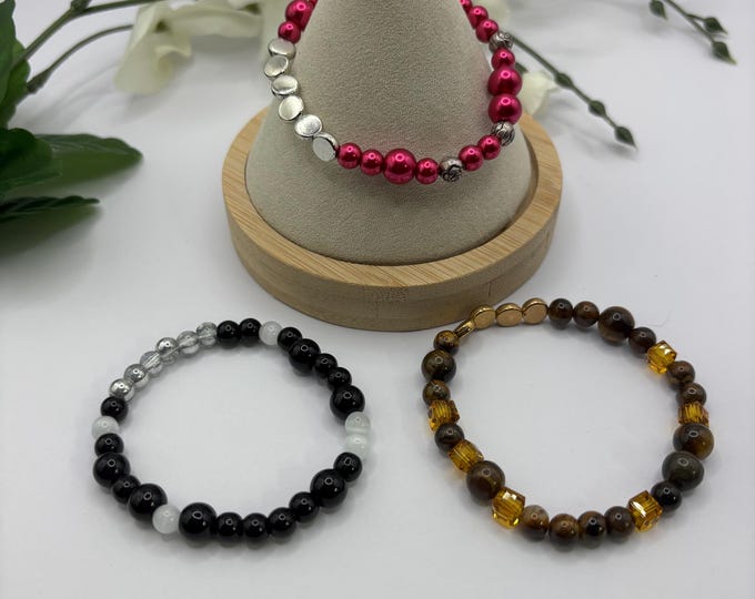 Fighter Morse Code  Gemstone Bracelet | Gemstone bracelet | Stretch Bracelet | Morse Code bracelet | Fighter