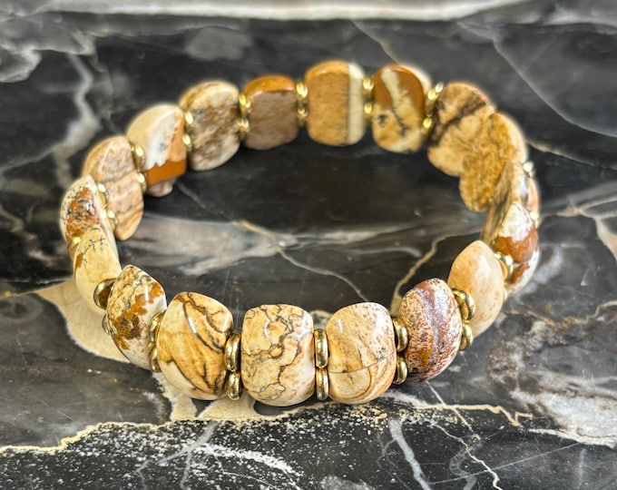 Gemstone bracelet | Stretch Bracelet | Pink Quartz | Jade | Mookaite |  Landscape Jasper | Tiger Eye | Black Agate