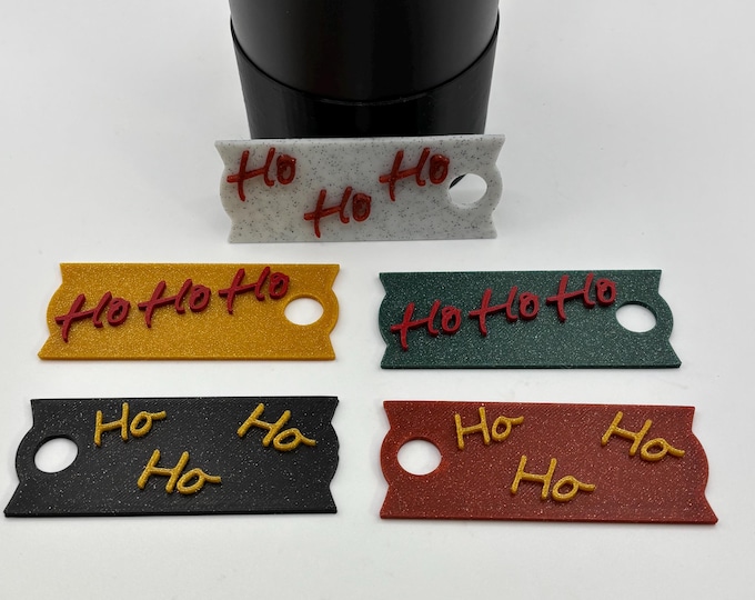 Christmas Ho Ho Ho  Stanley Cup Plate | Tumbler Plate Tag | Tumbler Lid Topper | All fit 40 Ounce Stanley | 3D Printed