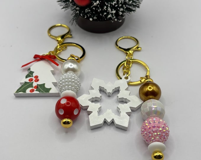 Christmas Tree Stanley Cup Straw Charm:  | Straw Charm  | Holiday  | Snowflake or Tree | Purse Charm | Keychain
