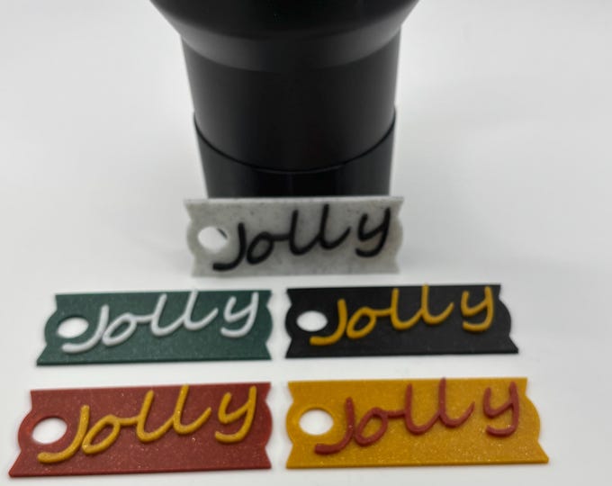Christmas Jolly Stanley Cup Plate | Tumbler Plate Tag | Tumbler Lid Topper | All fit 40 Ounce Stanley | 3D Printed