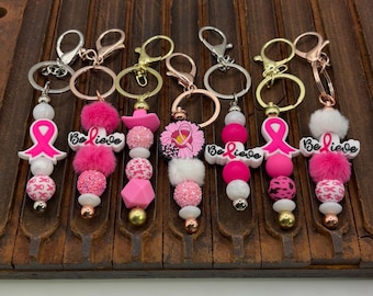 Pink Keychains  |  Breast Cancer Awareness Keychains  | Pretty in Pink |  Keychains