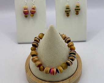 Pulsera de monopatín / Tabla de monopatín reciclada / Pendientes de madera de monopatín / Pulsera de monopatín /
