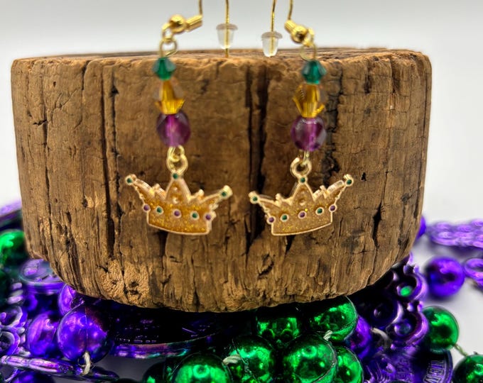 Mardi Gras | New Orleans | Crown earrings |  Mardi Gras Earrings
