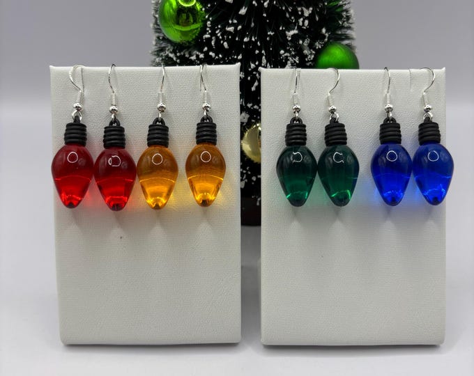Christmas Bulb Earrings | Holiday Earrings | Christmas Earrings | Sterling Silver Ear Wires