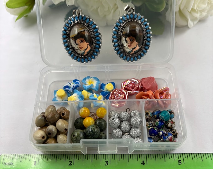 Variety Pack Bead Bundle | Western theme pendants | Cloisanne Beads | Flower Beads | Jobs Tears Beads