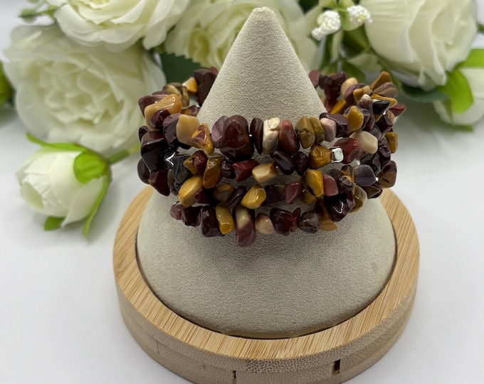 Mookaite Gemstone bracelet | Memory wire  Bracelets | Mookaite bracelet |