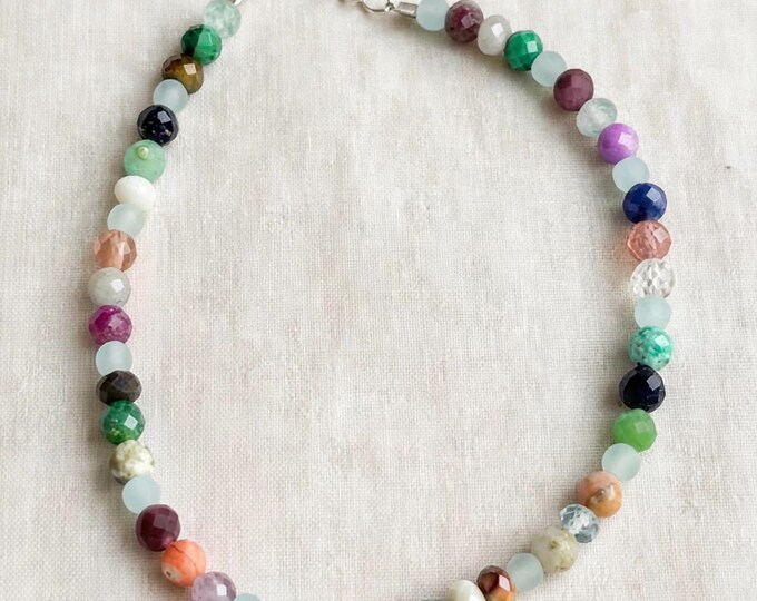 Multi Colored  Gemstone Anklet |  Ankle Bracelet | Gemstone Ankle Bracelet | Anklet | 6mm gemstones