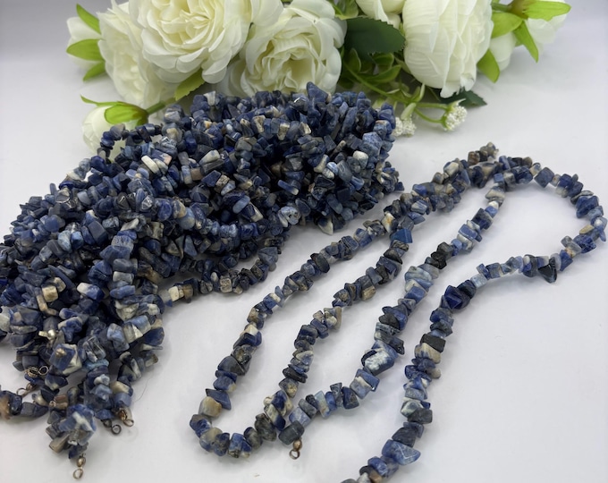 Sodalite Gemstone Chip Beads | 16” Strand of Gemstones | Sodalite Beads |