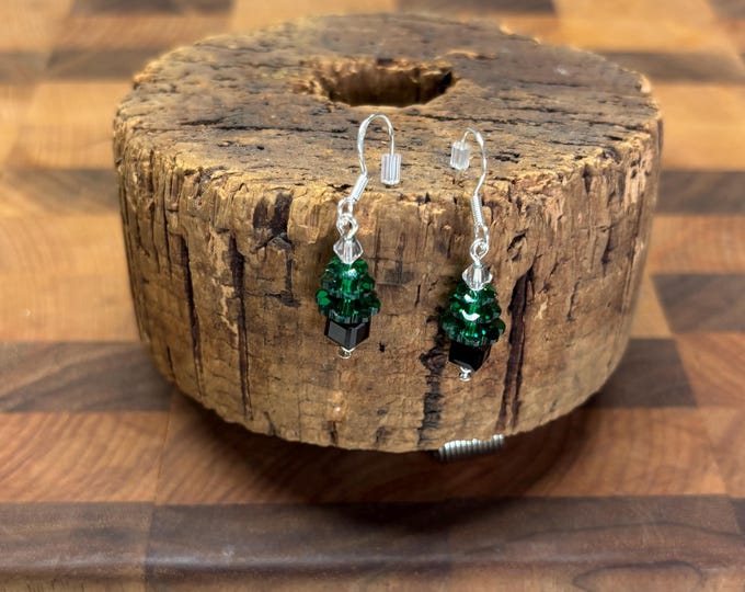Swarovski Christmas Tree Earrings | Holiday Earrings |  Swarovski Crystals  | Christmas Earrings | Sterling Earrings