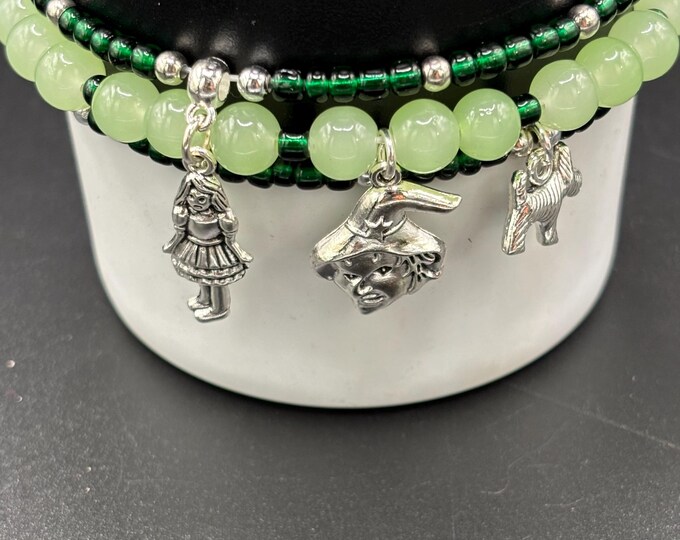 Oz Stanley Cup Charm Bracelet: Wicked Witch , Dorothy and Toto charms. Tumbler Accessory. Stanley stack