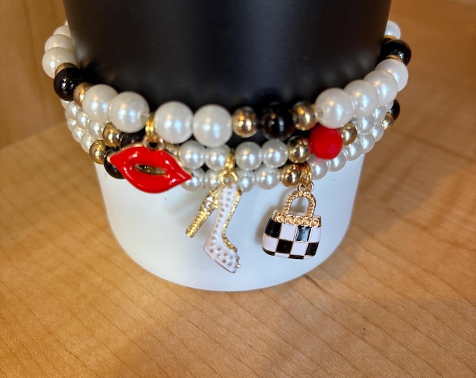 Girly Stanley Cup Bracelet | Tumbler Bracelet | Tumbler Charm Bracelet |  | Stretchy Cup Bracelet | Girly Girl Charms