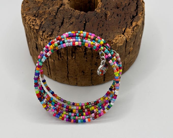 Seed Bead Bracelet | Memory Wire Bracelet | Multi-Strand Bracelet |