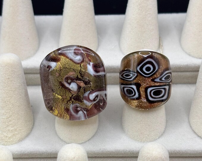 Millefiori Design Glass Ring | Size 4 | Statement Ring | Millefiori | Thick Style