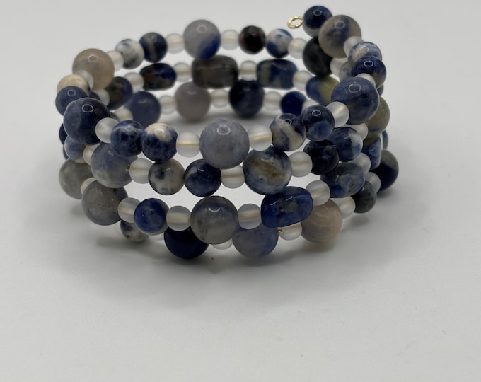 Sodalite Gemstone bracelet | Memory wire  Bracelets | Sodalite bracelets |